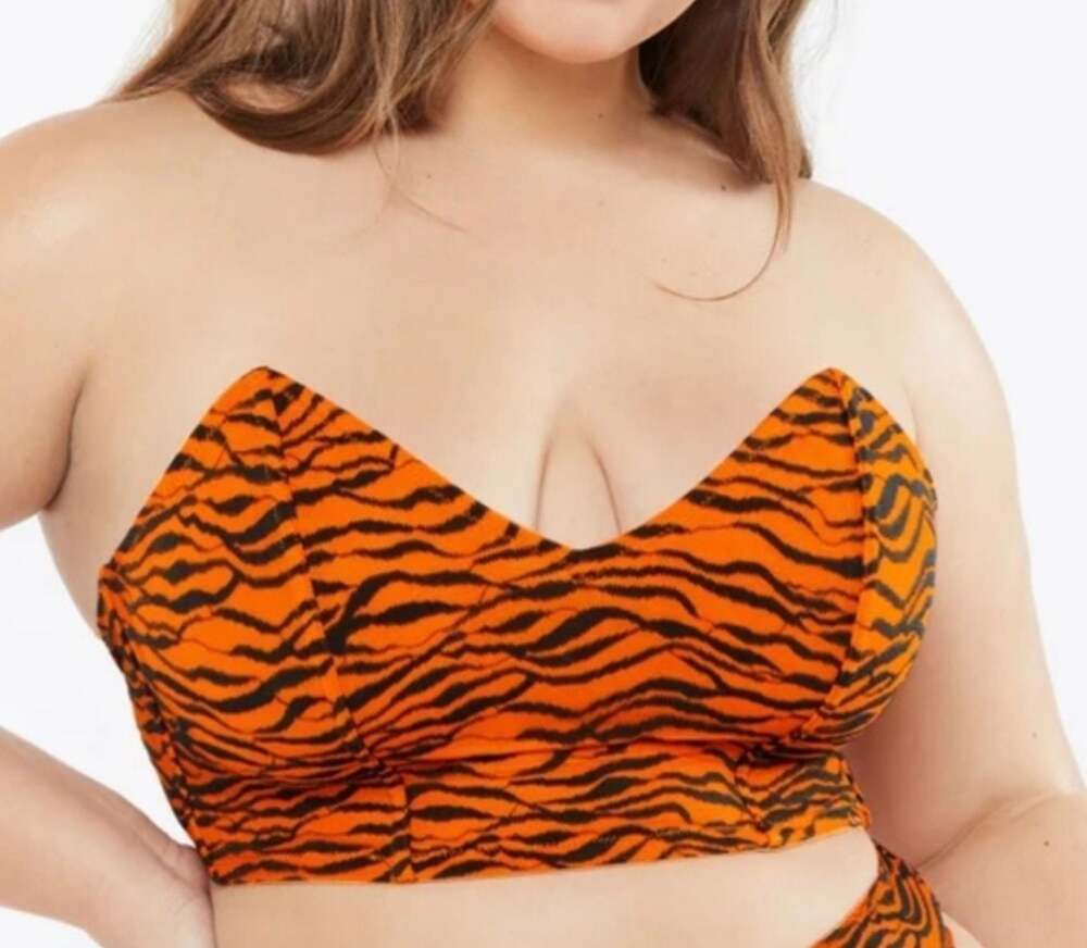 Savage X Fenty Orange Ginger Lace Bandeau Bra 3X